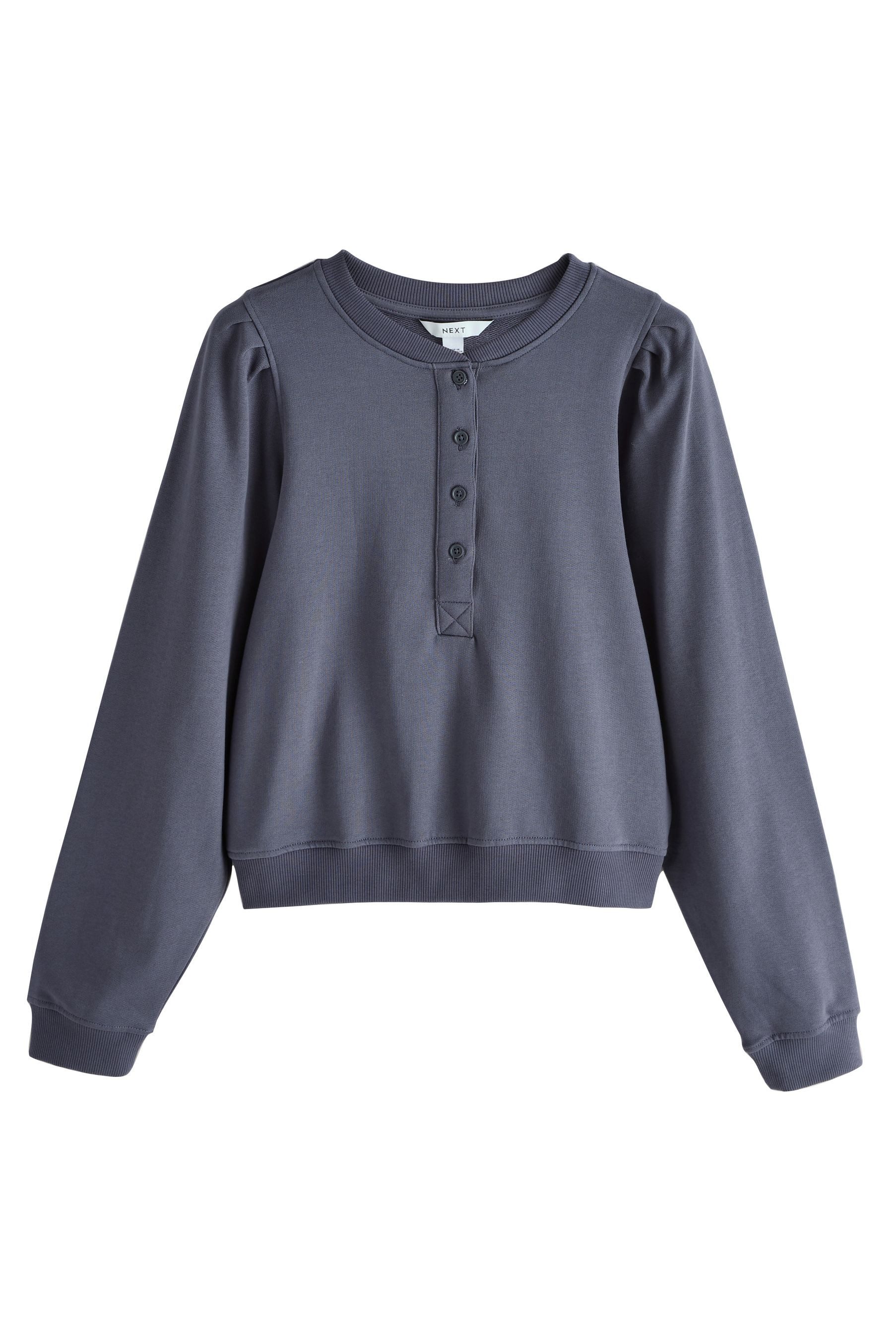 Sweater Langärmeliges Sweatshirt mit Henleykragen