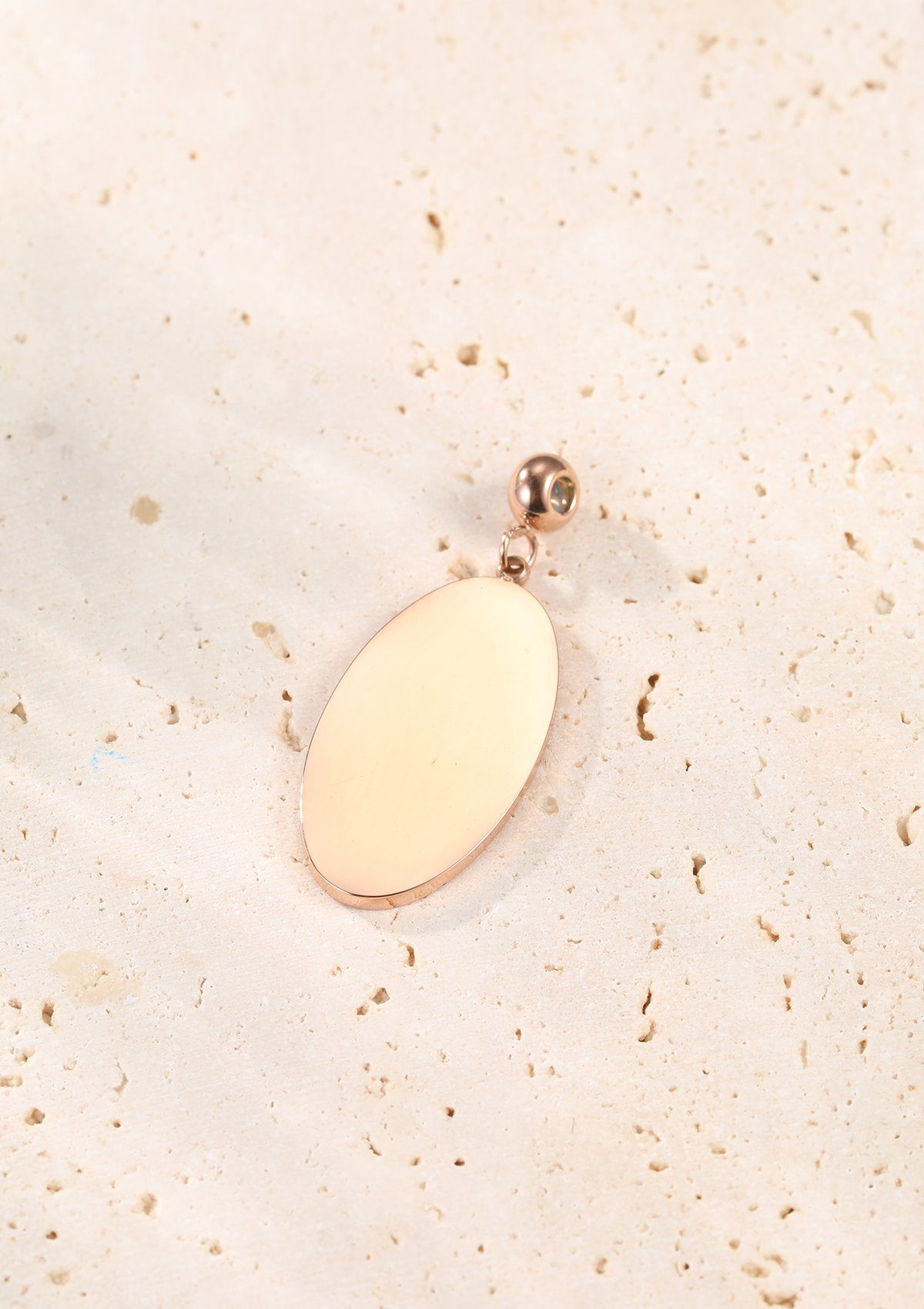 Anhänger wasserfest Hey mit Kette Halskette Gold 18K oval hängend Personalisiert, Kette Roségold, Edelstahl Geschenk, Gravurkette Damen, Gravur Plättchen Happiness