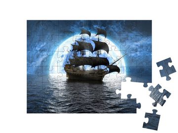 puzzleYOU Puzzle Segelschiff auf hoher See vor einem Vollmond, 48 Puzzleteile, puzzleYOU-Kollektionen Historische Bilder