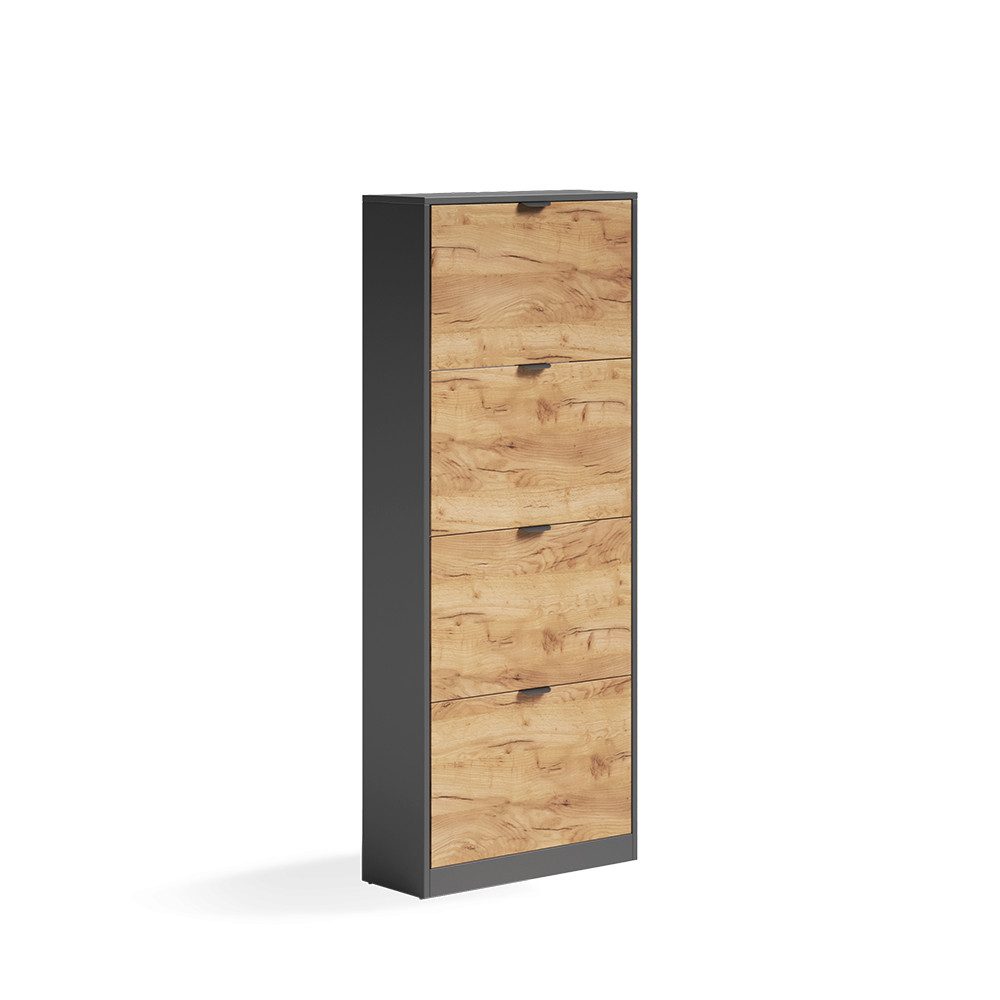 Vicco Schuhkipper Gizmo, Goldkraft Eiche/Anthrazit, 59 x 146.6 cm mit 4 Fächern (1 St)