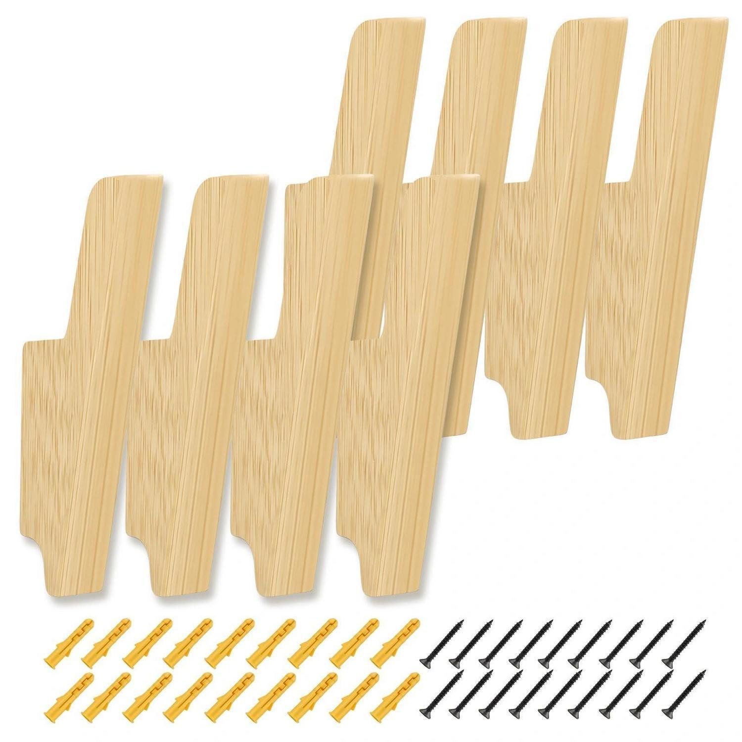 LuxusKollektion Kleiderhaken Kleiderhaken Holz Eiche 13,5cm 8Stück, (8-St)