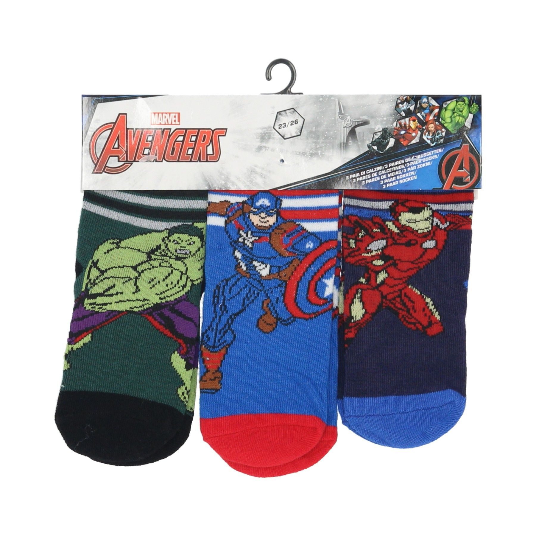 MARVEL Sneakersocken Marvel 3er-Pack Socken Avengers Söckchen