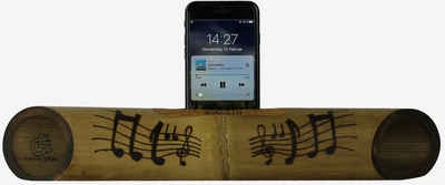 Bonizetti Lautsprecher (Bambus-Lautsprecher Pyrografie handgefertigt Echt Holz Handy Musikbox)
