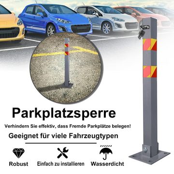UISEBRT Absperrpfosten Parkplatzsperre Parkpfosten Klappbar mit 3 Schlüssel