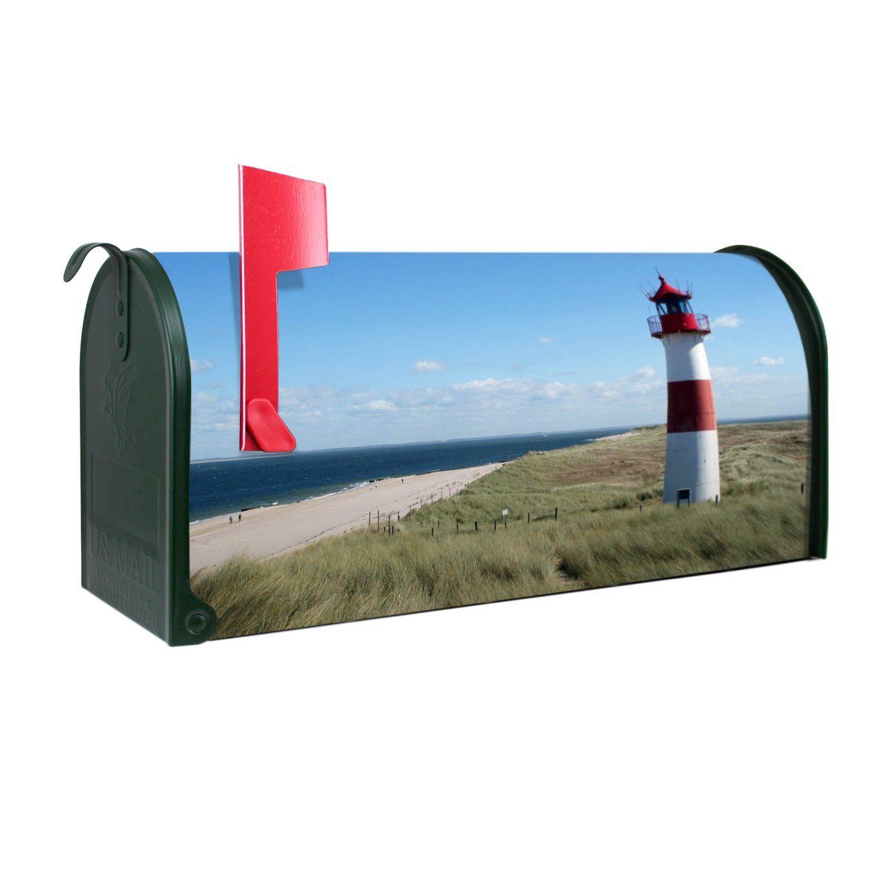 (Amerikanischer Briefkasten, Amerikanischer USA), 22 x 17 original aus 51 x cm Mailbox Leuchtturm Mississippi Briefkasten grün banjado