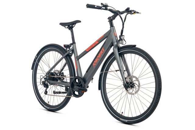 JOBOBIKE E-Bike VIVA 2.0 28 Zoll City-Pedelec E-bike, Trekking Elektrofahrrad, 7 Gang, Kettenschaltung, Heckmotor, 504,00 Wh Batterie, Ebike, (Set, mit Akku-Ladegerät), Ebike für Damen und Herren mit innerhalb der StVZO