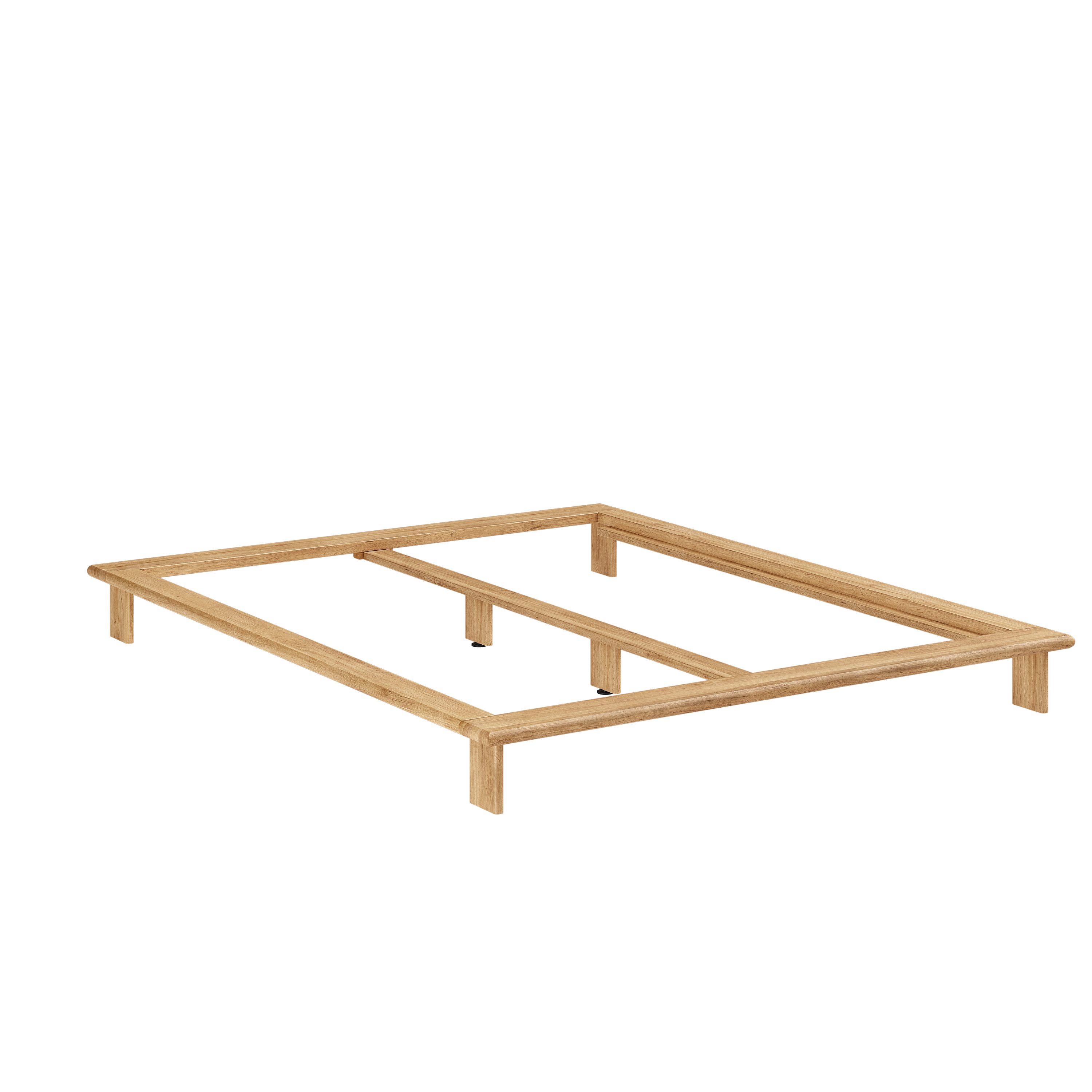 skølm Futonbett Skald aus Massivholz Eiche, Holzbett mit Stauraum (Natur, 126x200 cm), Massivholzbett geölt & lackiert, in 120/140/180x200 cm verfügbar