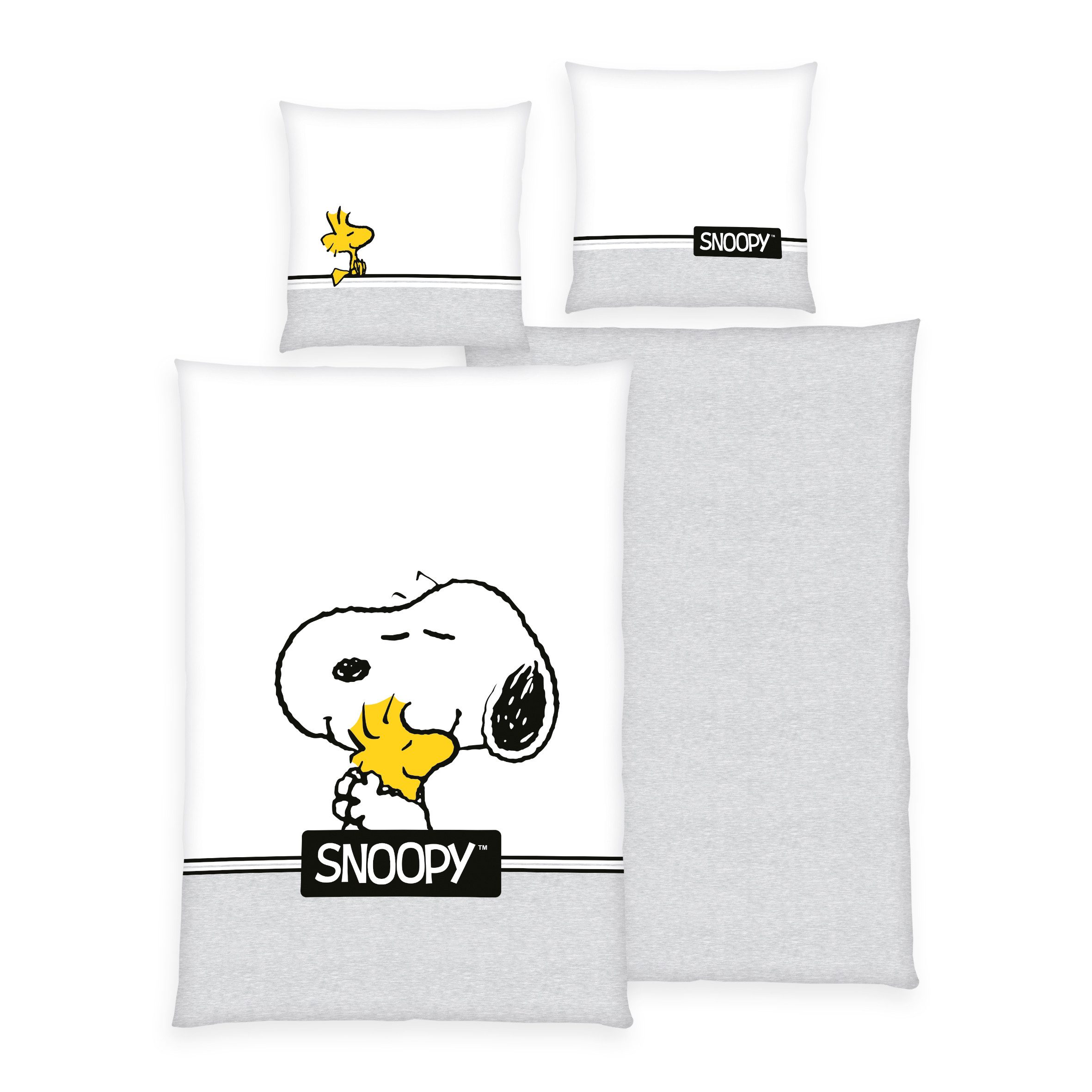 Herding Young Collection Bettwäsche Peanuts Bettwäsche mit Marken-RV / with branded zipper 80/80+135/200, kinderbettwäsche 135x200 baumwolle kinder bettwäsche 135x200