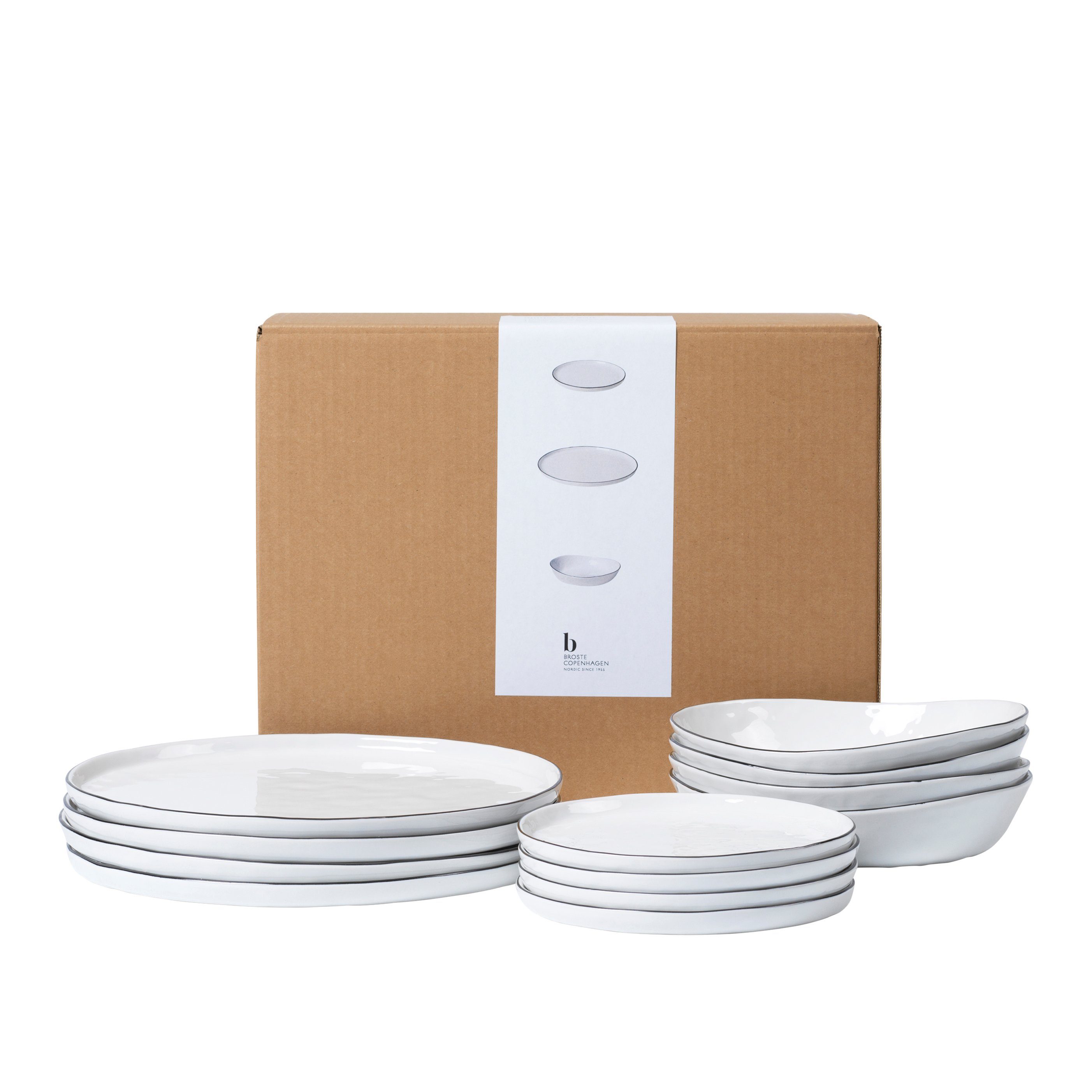 Broste Copenhagen Speiseteller Broste Copenhagen Dinnerset Nordic Salt (80019814) 12tlg.