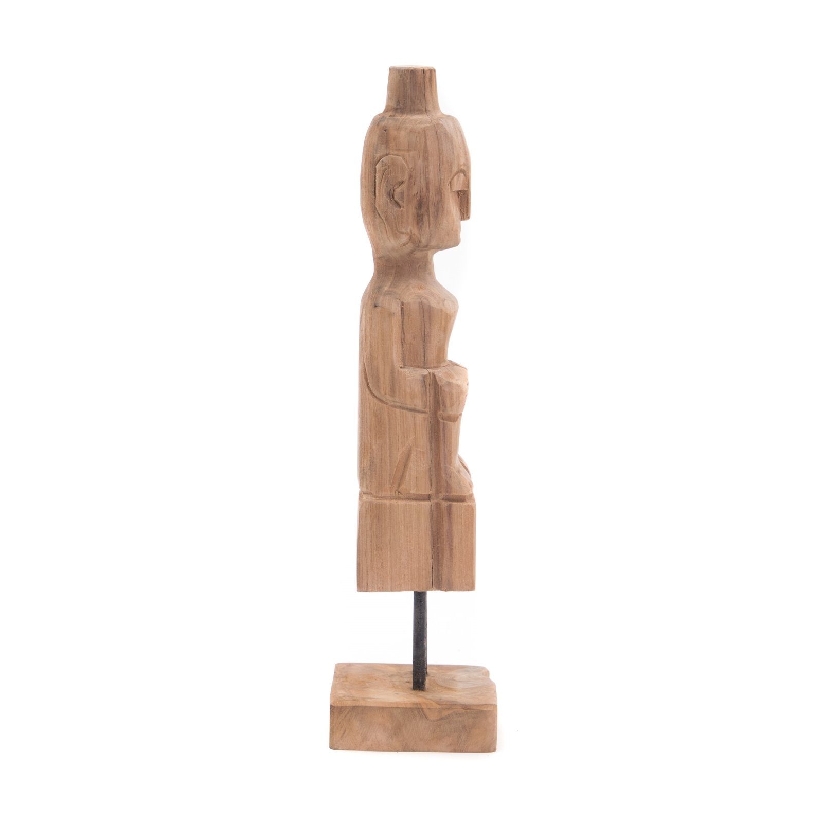 CREEDWOOD Skulptur TEAK Teakholz, FIGUR Holz MIT HUT Figur II", "PRIMITIVO