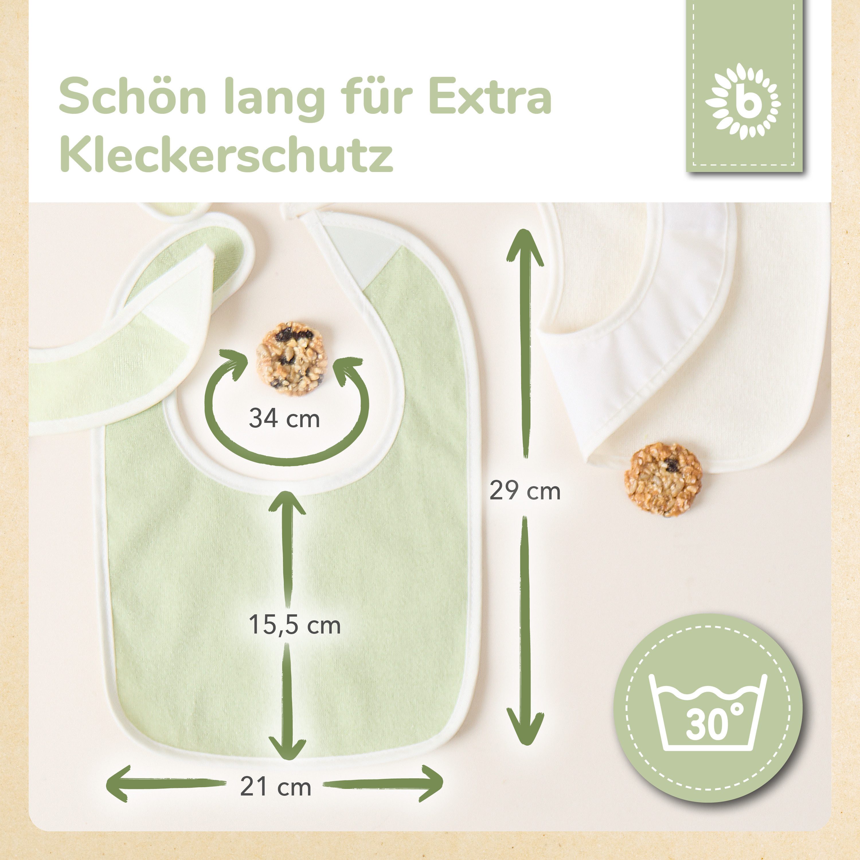 BIECO Lätzchen 5er Pack Baby Lätzchen mit Klettverschluss
