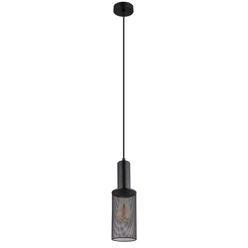 Hängelampe cm 120 H Wohnzimmerleuchte nicht Leuchtmittel Optik schwarz Gitter Pendelleuchte, Globo Pendellampe inklusive,