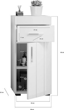 the kuup Mehrzweckschrank Standschrank I Modell TK16 I Hochglanzfronten I Horizontale Akzentuierung