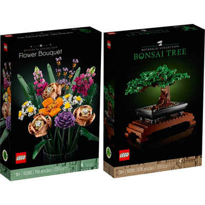 LEGO® Spielbausteine 10280 10281 Creator Expert 2er Set Blumenstrauß + Bonsai Baum