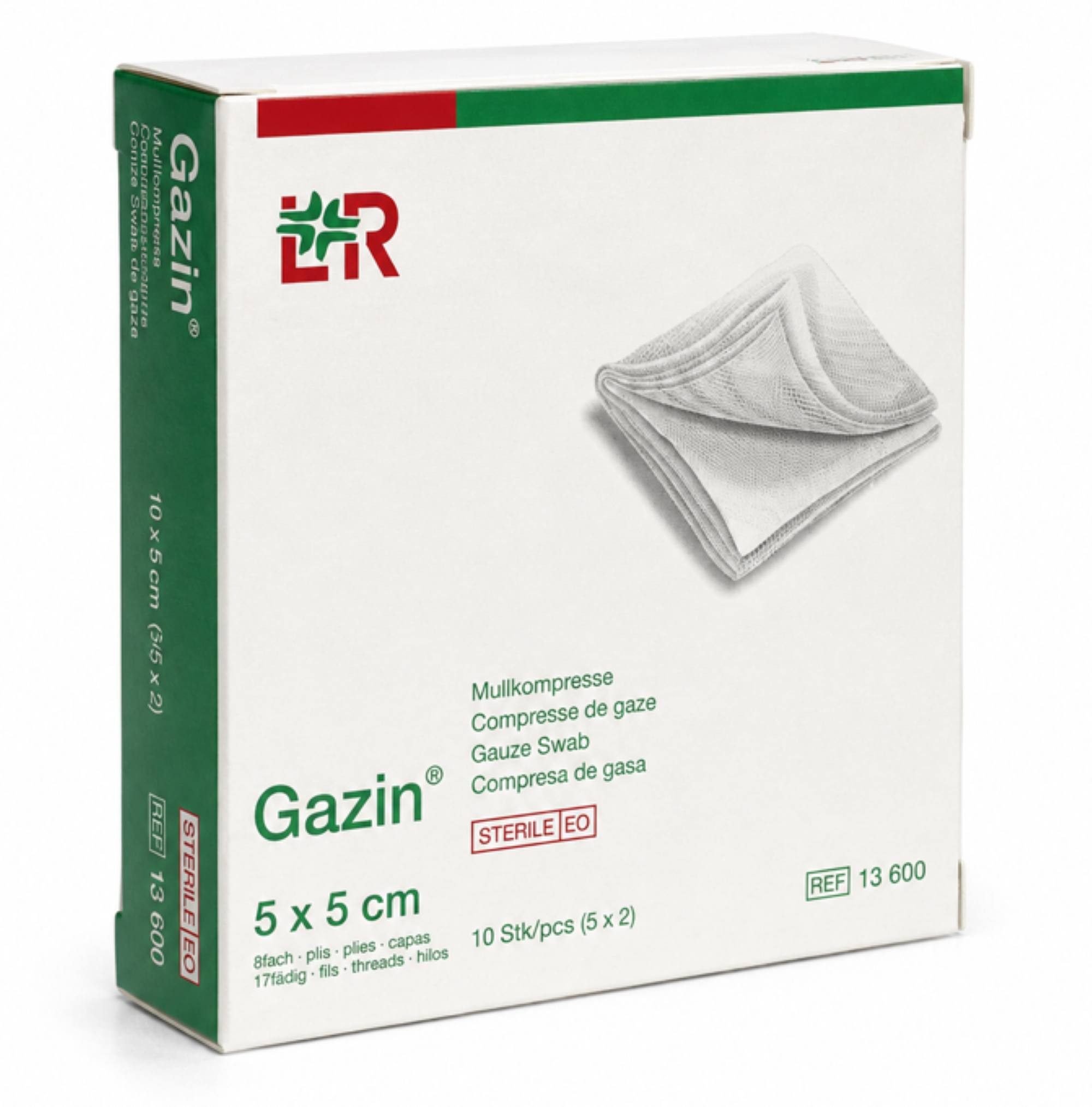 Lohmann & Rauscher GmbH & Co.KG Wundpflaster GAZIN Mullkomp.5x5 cm steril 8fach