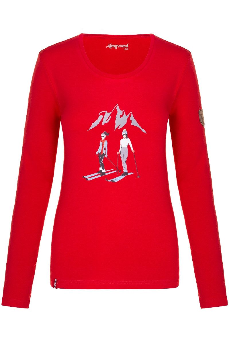 Almgwand Outdoorbluse Longsleeve Damen - SCHALBERALM - beere, rot