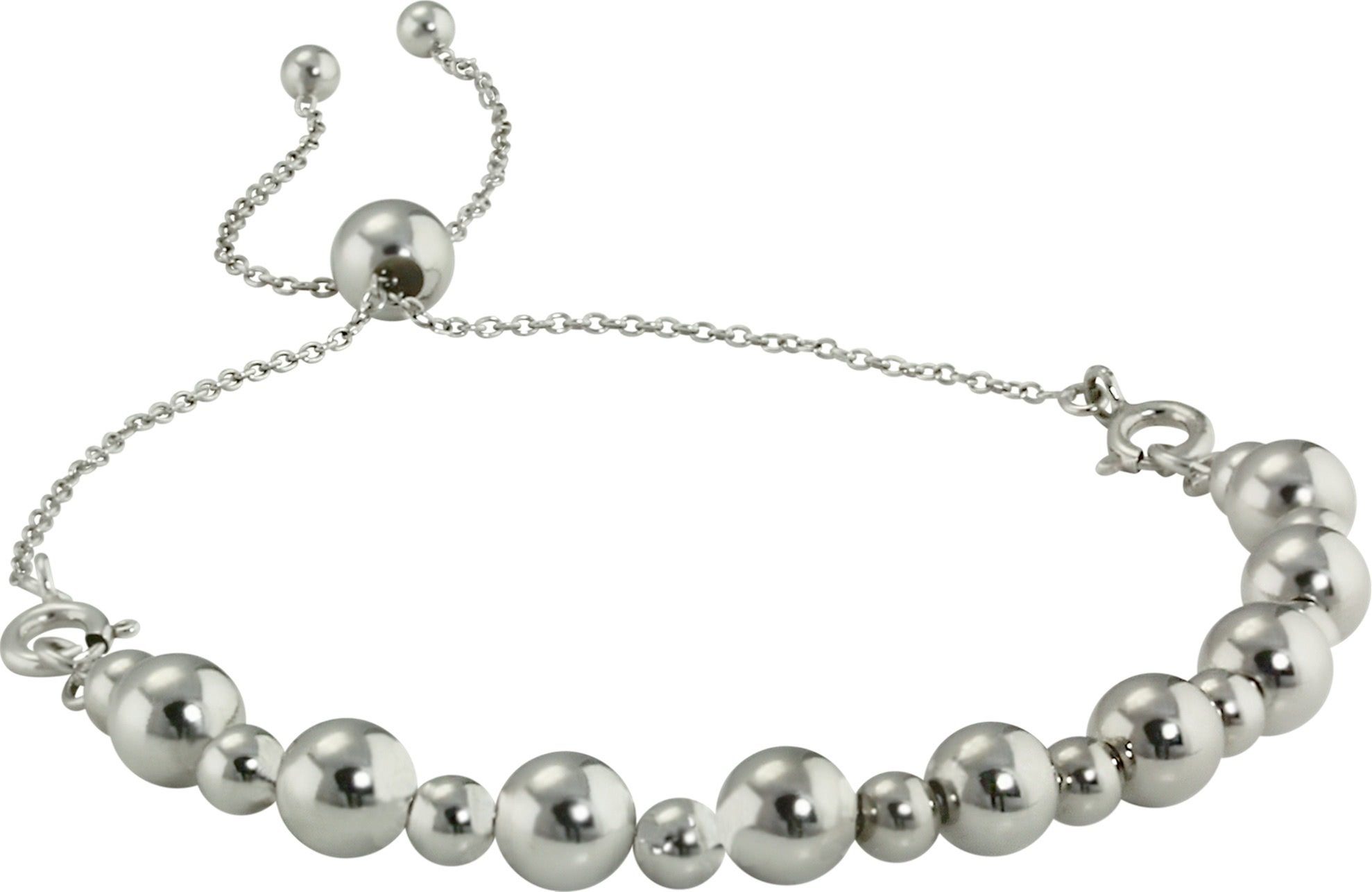 Armäleon Silberarmband Armäleon Damen silber Armband (Armband, Damen 2-tlg), 925 Silber, Armband Kugel-Design Sterling Farbe