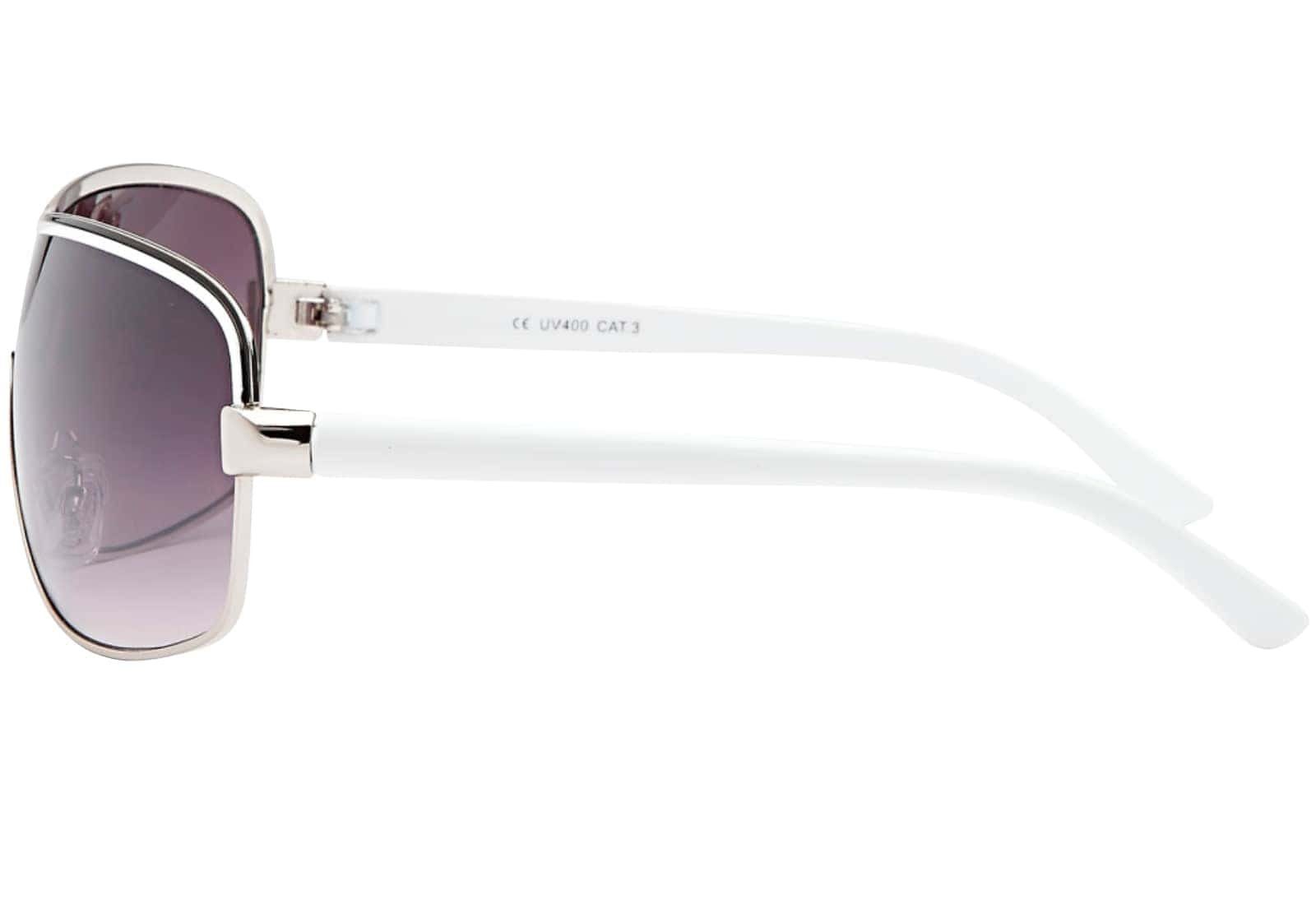 Design Weiß Herren Damen BEZLIT akzentstreifen Sonnenbrille (1-St) mit Eyewear mit Kontrastlinie Monoscheibensonnenbrille