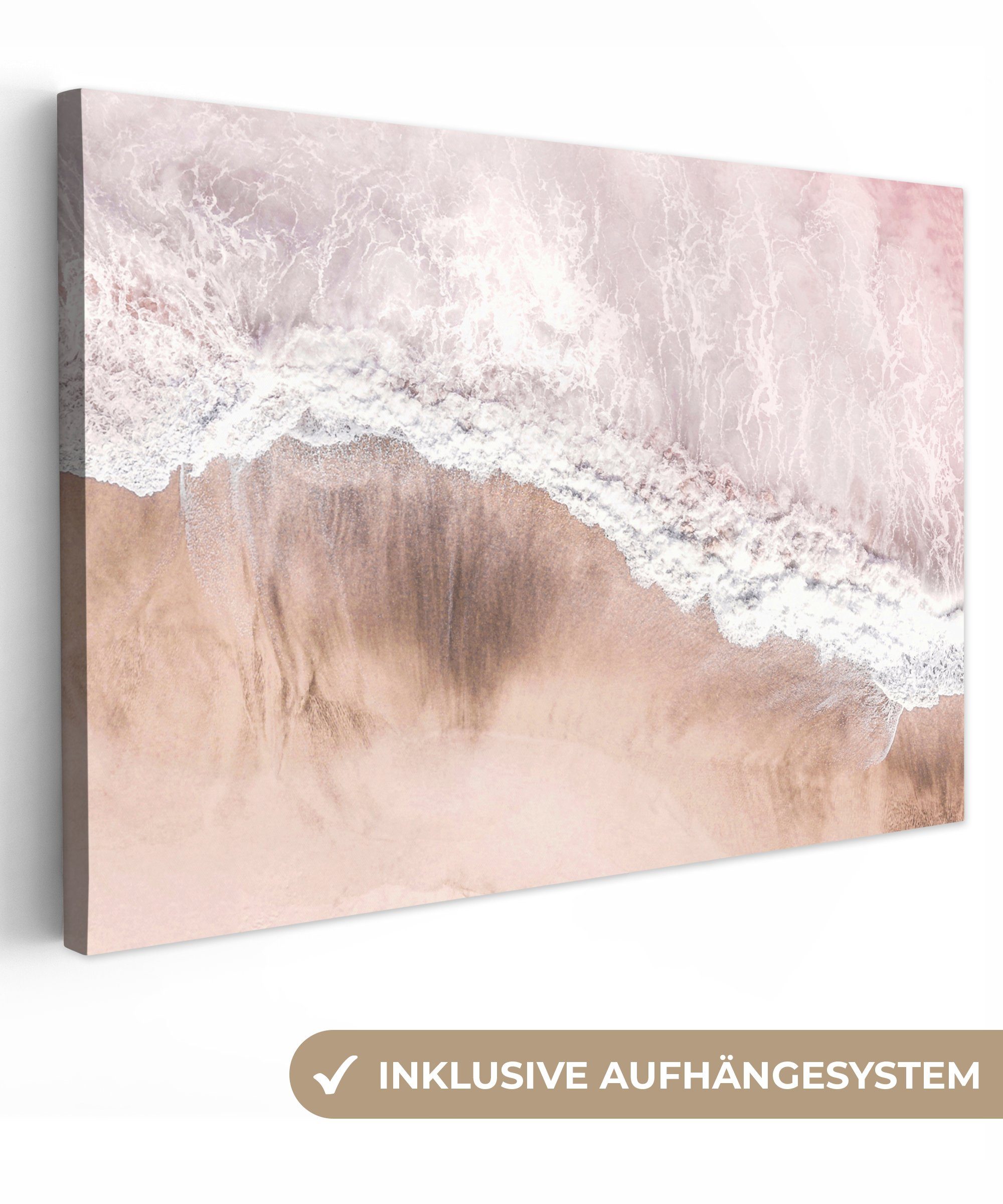 OneMillionCanvasses® Leinwandbild Meer - Strand - Rosa - Natur, Fotodruck ( günstig online kaufen