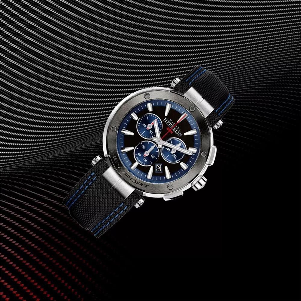 Michel Herbelin Quarzuhr Michel Herbelin Herrenarmbanduhr Newport Chrono Edelstahl 37688AG65, (1-tlg)