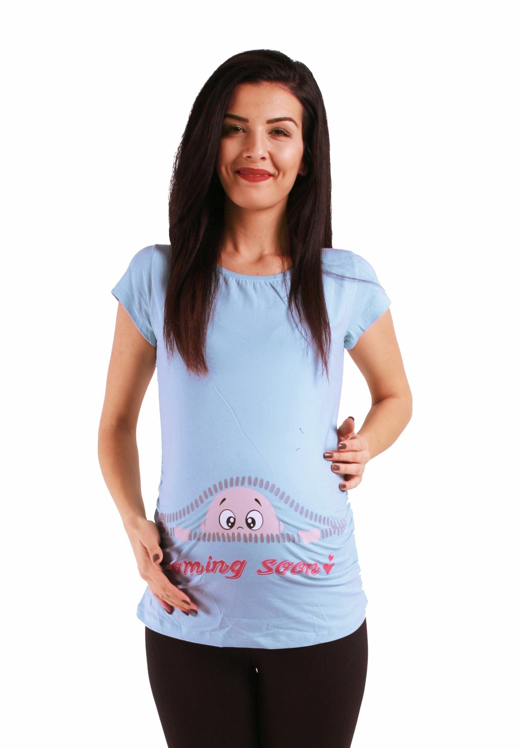 M.M.C. Umstandsshirt Coming Soon mit Motiv