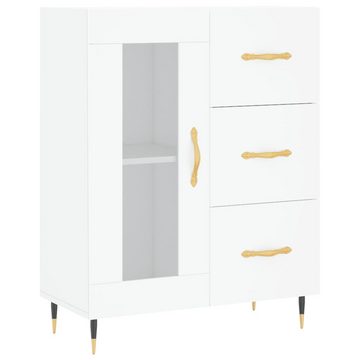 vidaXL Highboard Highboard Weiß 69,5x34x180 cm Spanplatte Glas Vitrine