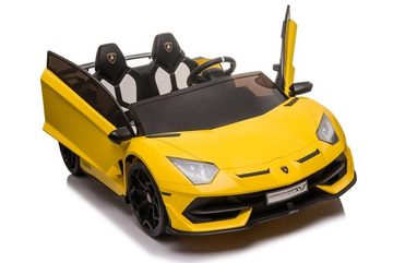 ES-Toys Elektro-Kinderauto Kinder Elektroauto Lamborghini, Belastbarkeit 40 kg, Aventador SVJ, Zweisitzer, EVA-Reifen