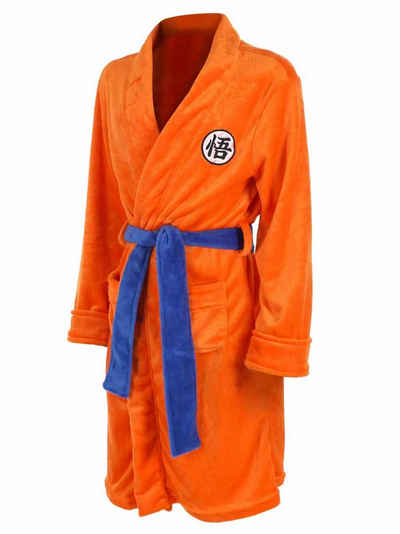 GalaxyCat Bademantel Son Goku Bademantel mit GO Schriftzeichen, Größe: S/M, L, Polyester, Bademantel, Gürtel, Gürtel, Son Goku Bademantel mit GO Schriftzeichen