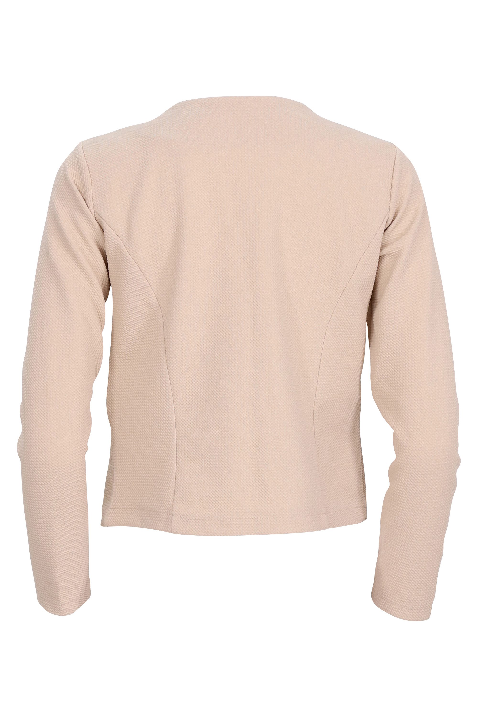 malito more than fashion Jackenblazer malito Damen Blazer ohne Kragen, Sakko im Basic Look, Kurzjacke mit Sweatblazer im Basic-Look