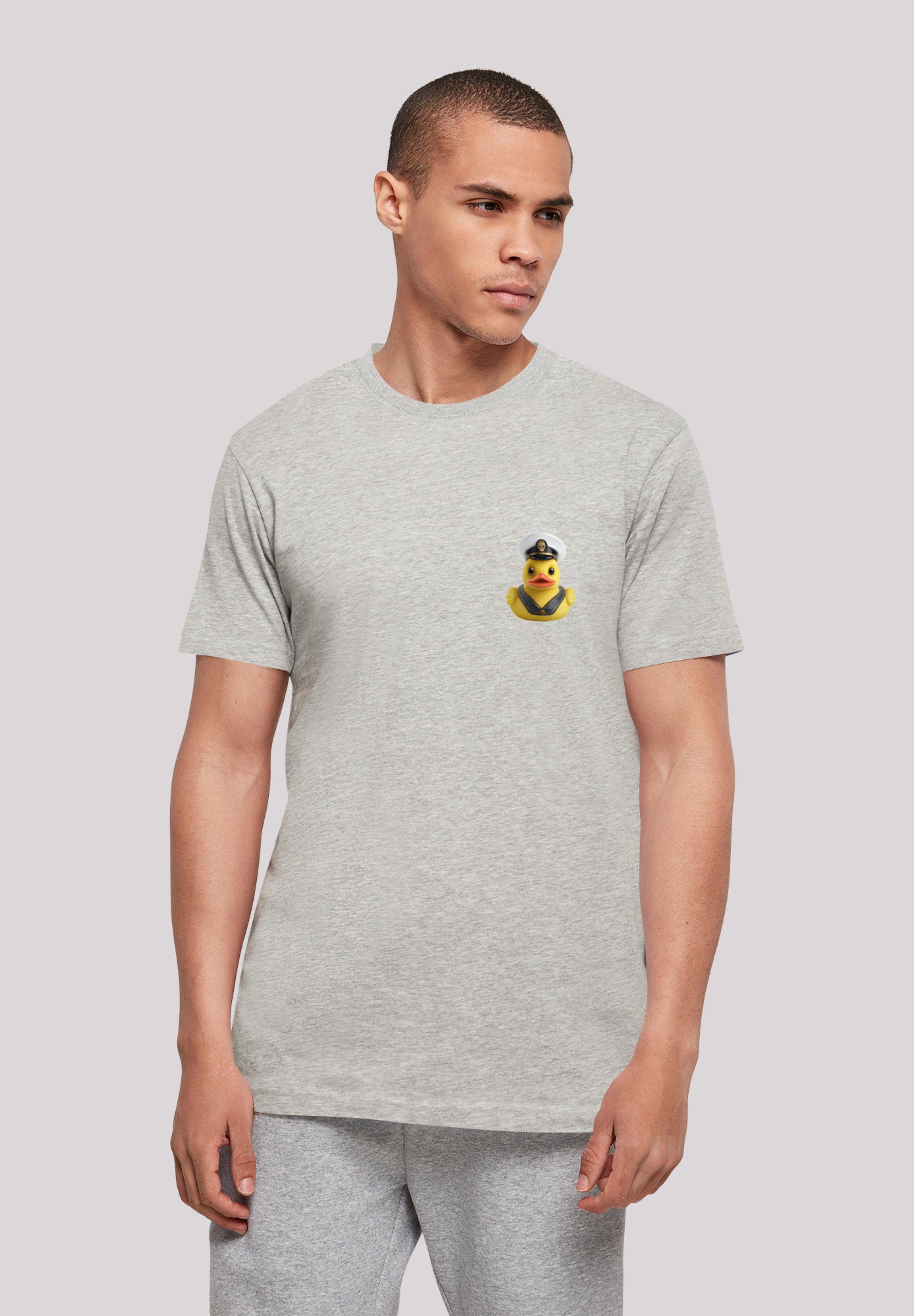 F4NT4STIC T-Shirt Rubber Duck Captain TEE UNISEX Print heather grey