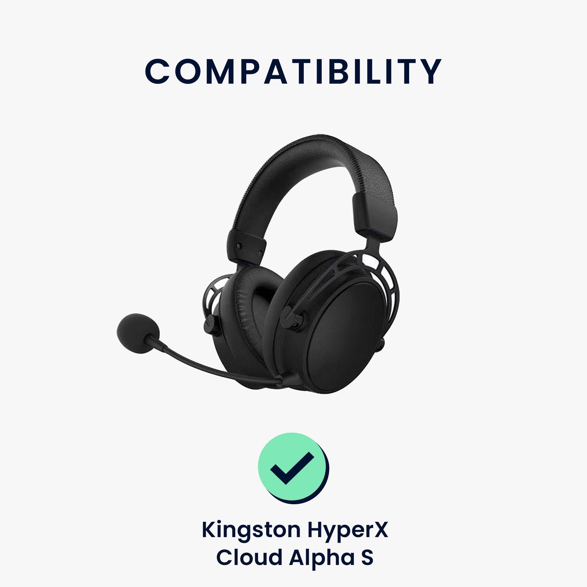2x S Ohrpolster Kingston Cloud (Ohrpolster Headphones für Over Cooling Ear Alpha Kopfhörer kwmobile HyperX Effekt) für Polster Ohr Kunstleder