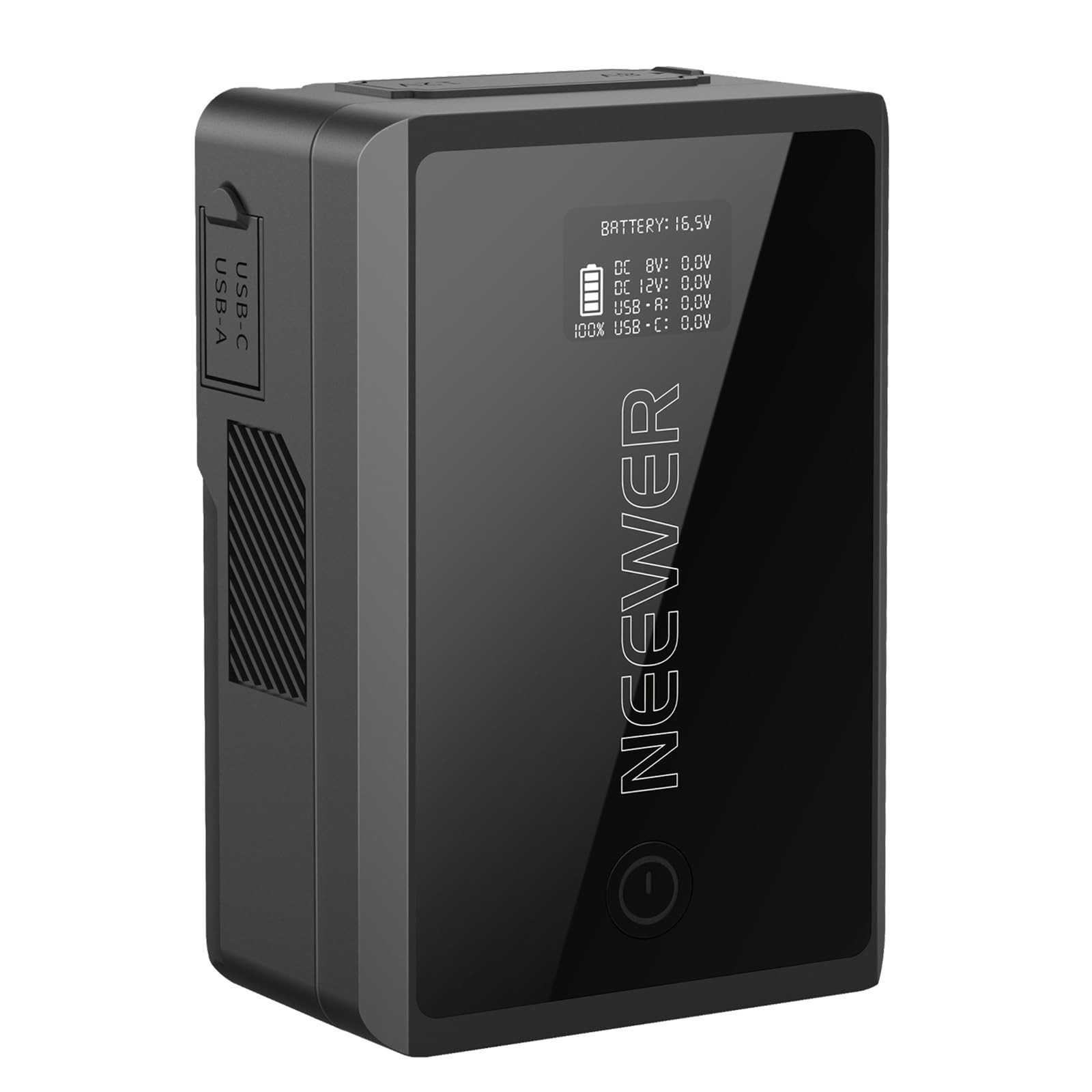 Neewer PS050E Mini V Mount Akku, 3450mAh 50Wh, OLED Bildschirm Kamera-Akku 3450 mAh (1 St), mit mehreren Anschlüssen, 45W PD Schnellladung, für Kamera Monitor