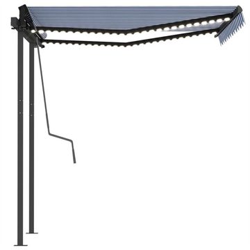 DOTMALL Sonnensegel Manual Retractable Awning with LED 3x2,5 m Blue and White