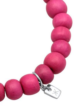 Kuzzoi Bead-Armband-Set Holz Perlen Rosa Bead 925 Silber, Kugel