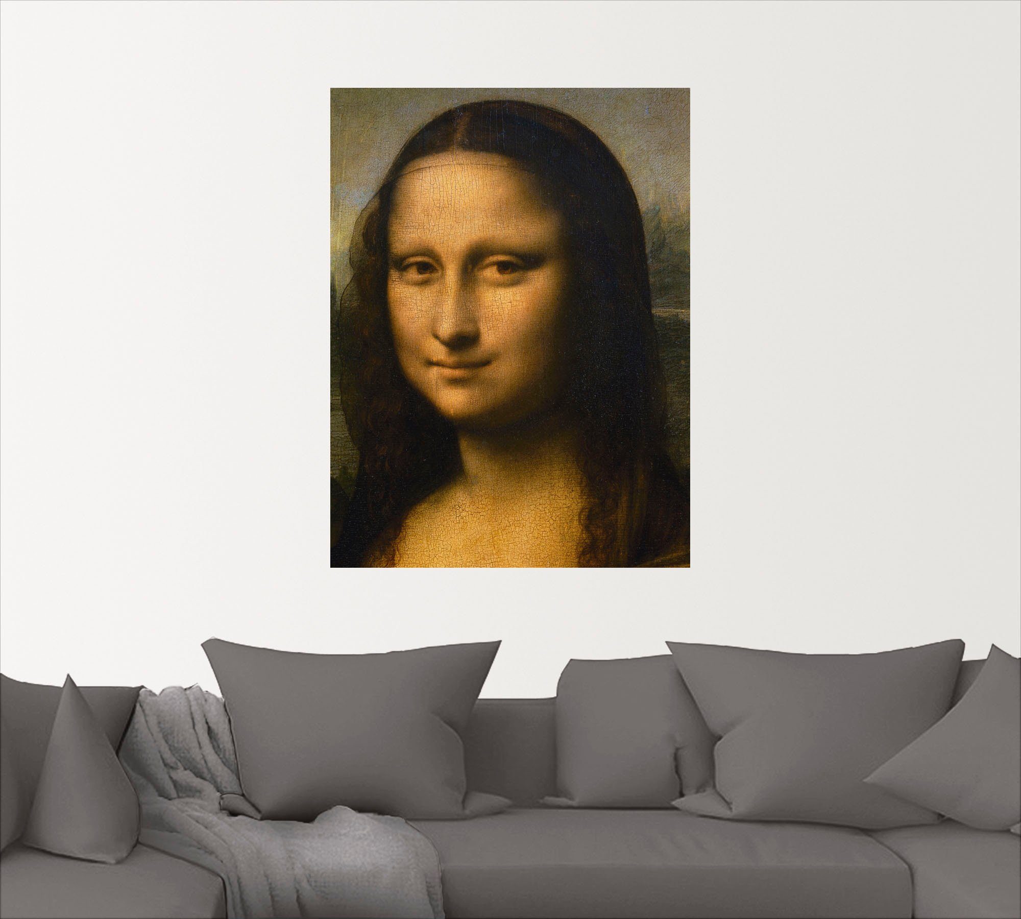 oder Poster 1503-1506, als in (1 Frau Wandbild Kopf. Wandaufkleber Artland Detail Größen Lisa. Mona versch. St), Leinwandbild,