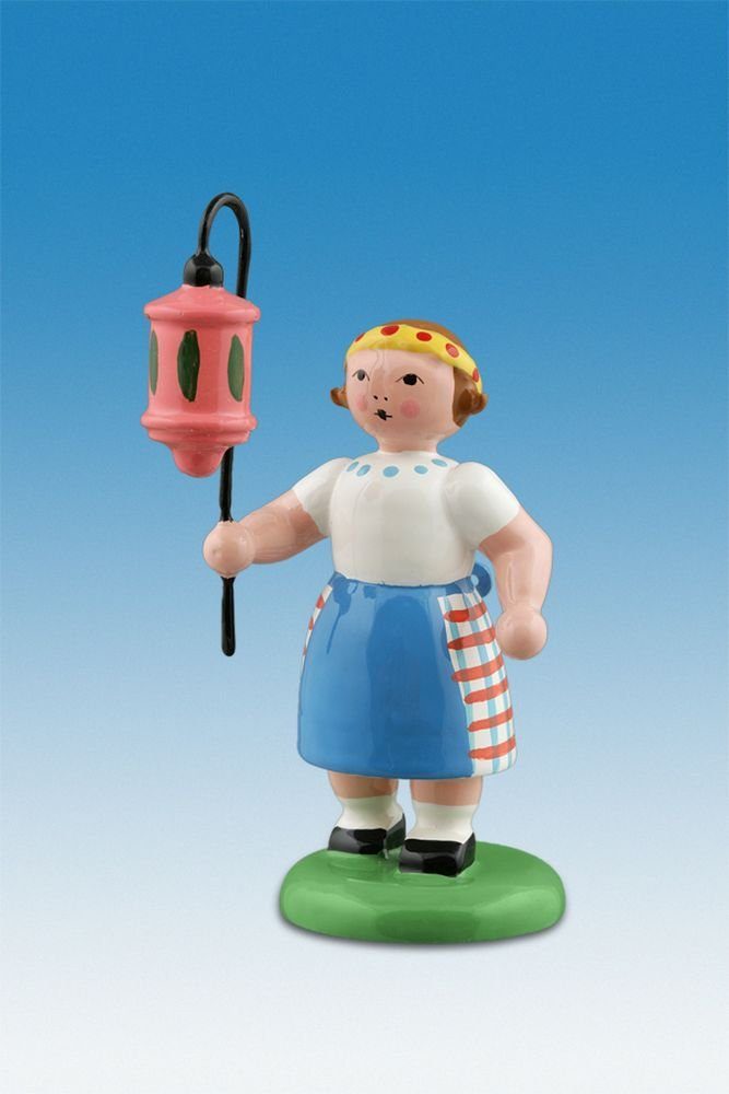 Sammelfigur Holzfigur Lampionkind Mädchen mit buntem Lampion Höhe 6,5cm NEU