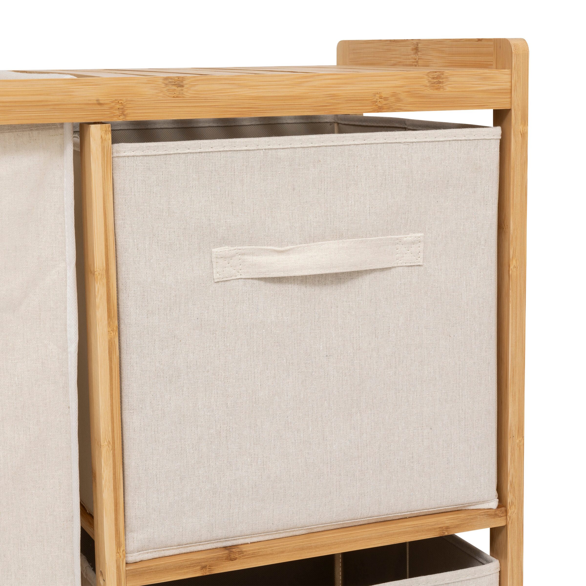 5five Simply Smart Wäschekorb Bambusregal mit Wäschekorb TIDY BOX und Behältern, 66 x 33,3 x 78,5 cm – Bild 5 von 5