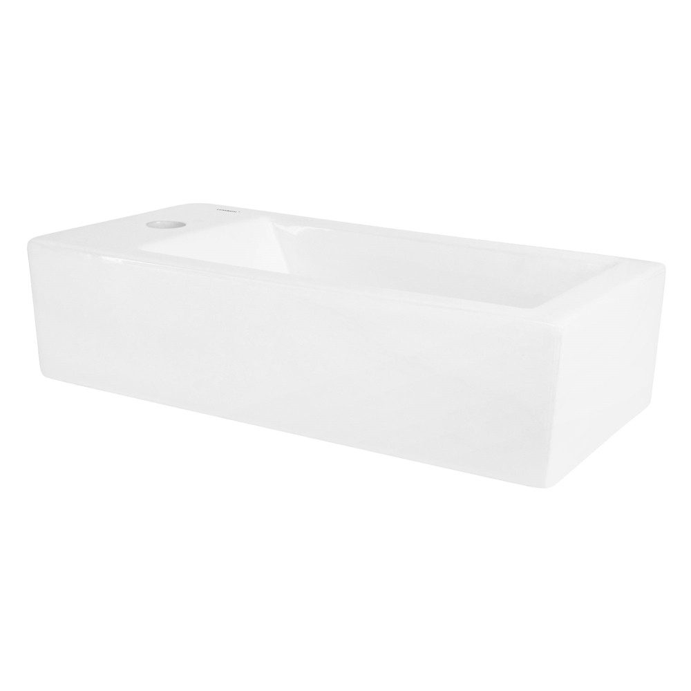 Thumbnail - LuxeBath Waschbecken Aufsatzwaschbecken aus Keramik für Badezimmer/Gäste-WC, Handwaschbecken Weiß inkl. Ablaufgarnitur o...