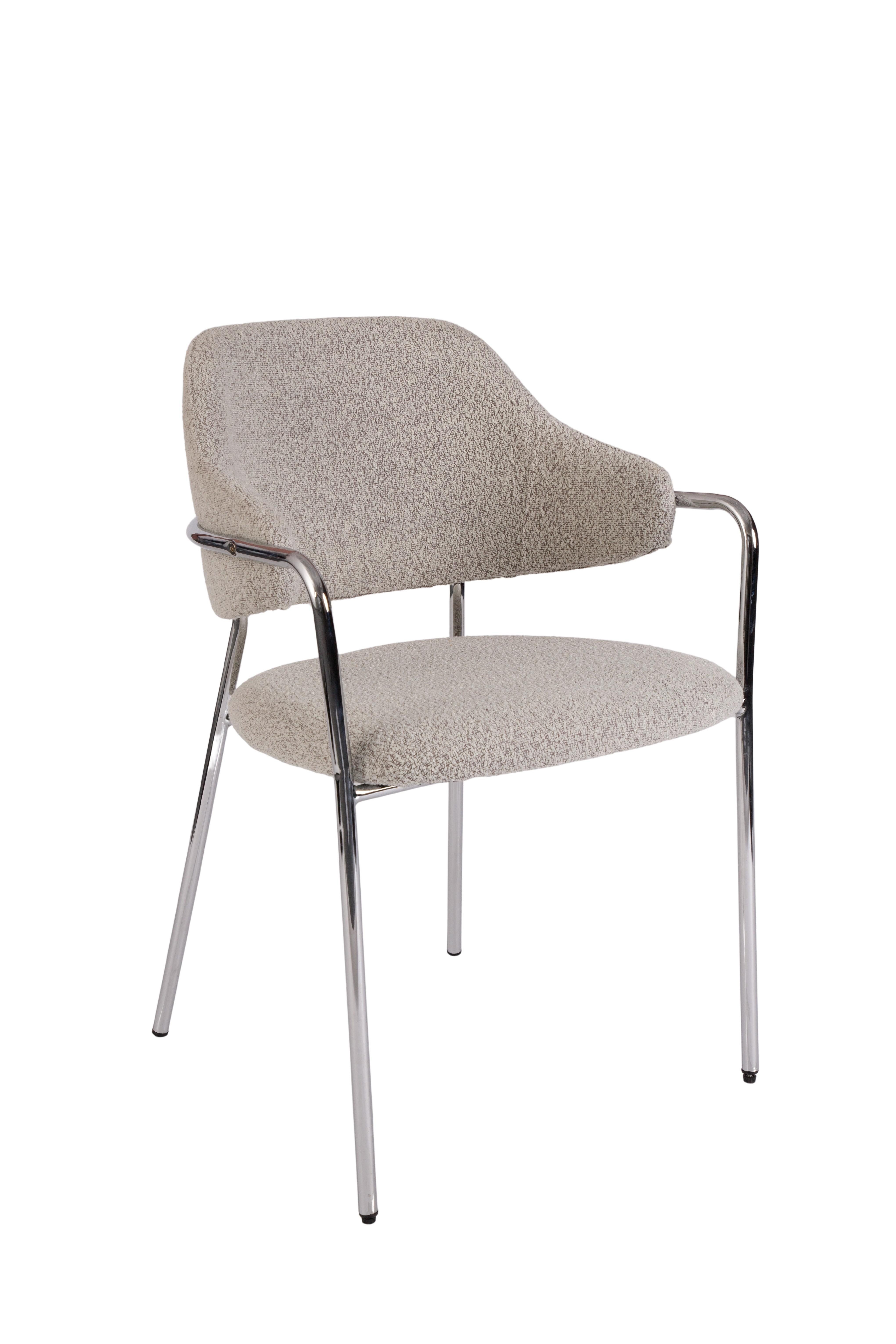 faee Stuhl Kaerlighed, aus hochwertigem Stoffbezug, Gestell Metall chrom