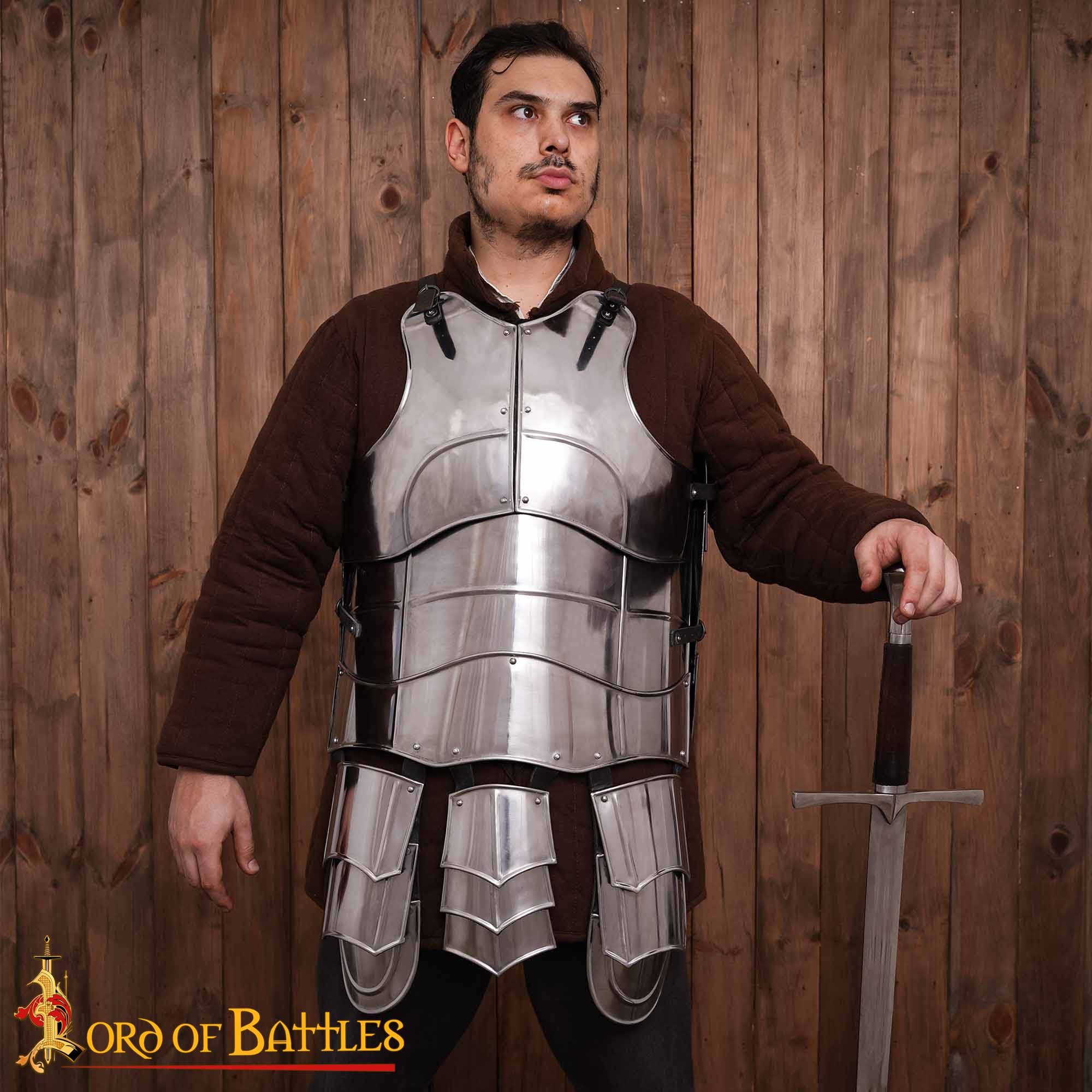 Lord Of Battles Ritter-Kostüm Fantasy Ritter Rüstung Kürass Brustpanzer poliert 20 Gauge M