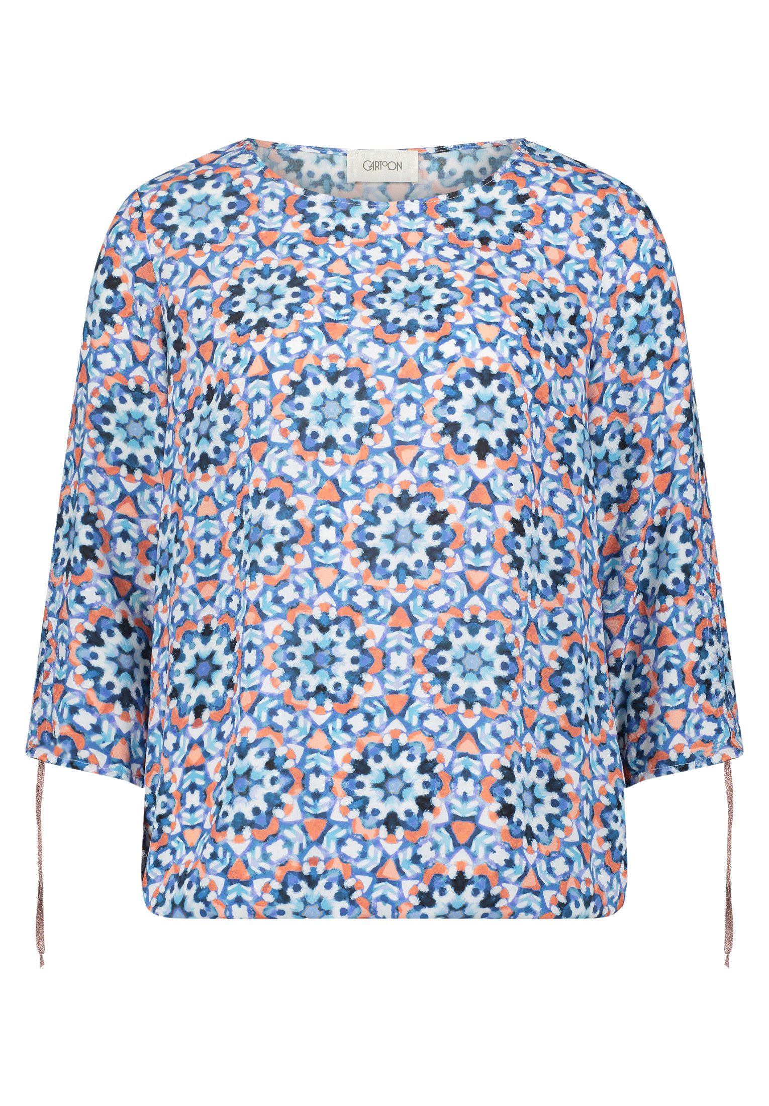 Cartoon Schlupfbluse Cartoon Casual-Bluse mit Muster