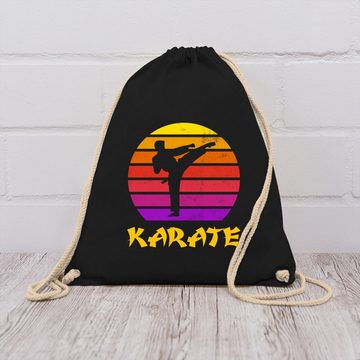 Shirtracer Turnbeutel Karate Retro Sonne, Kinder Sport Kleidung
