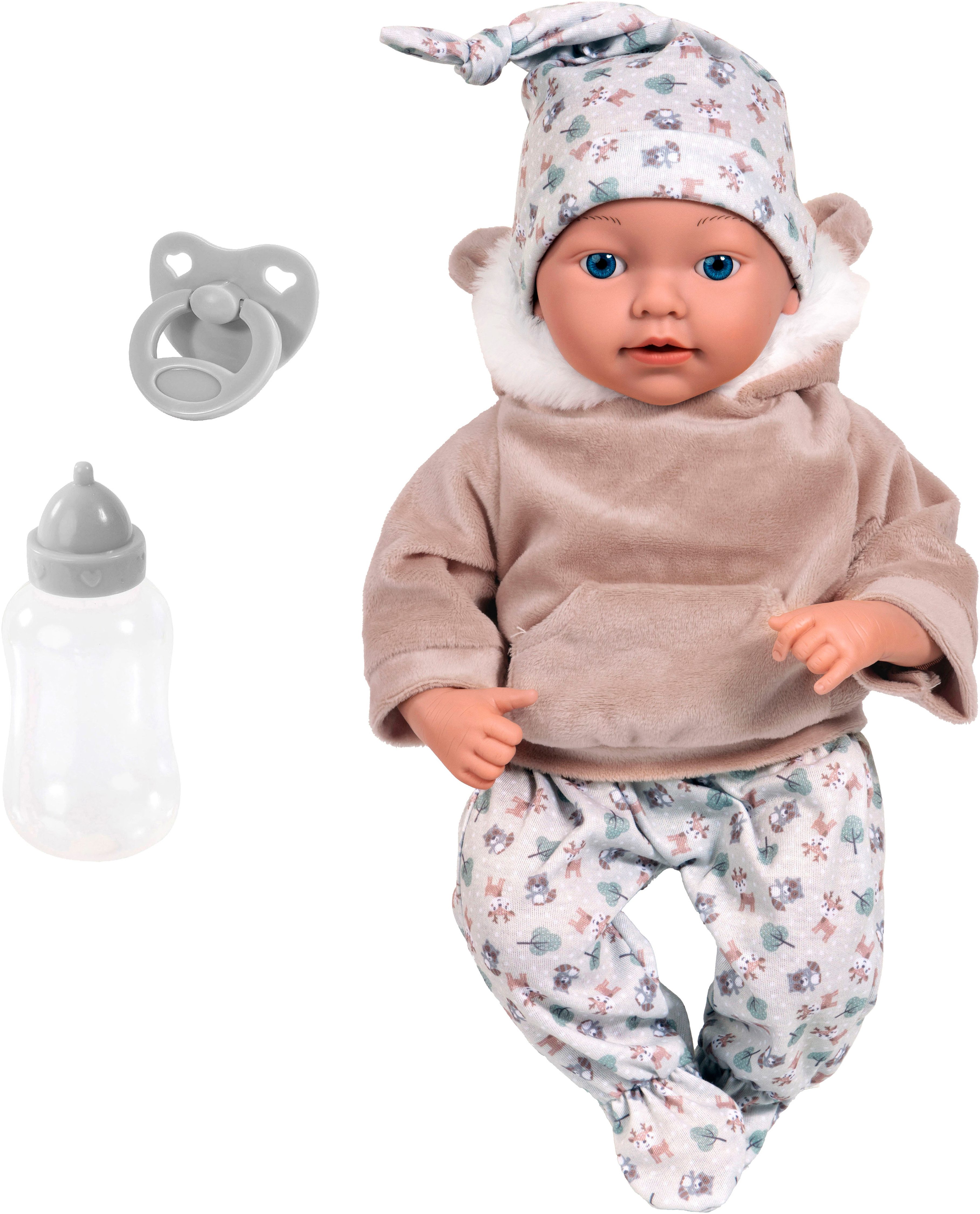 Bayer Babypuppe Reborn Baby, 38 cm braun günstig online kaufen