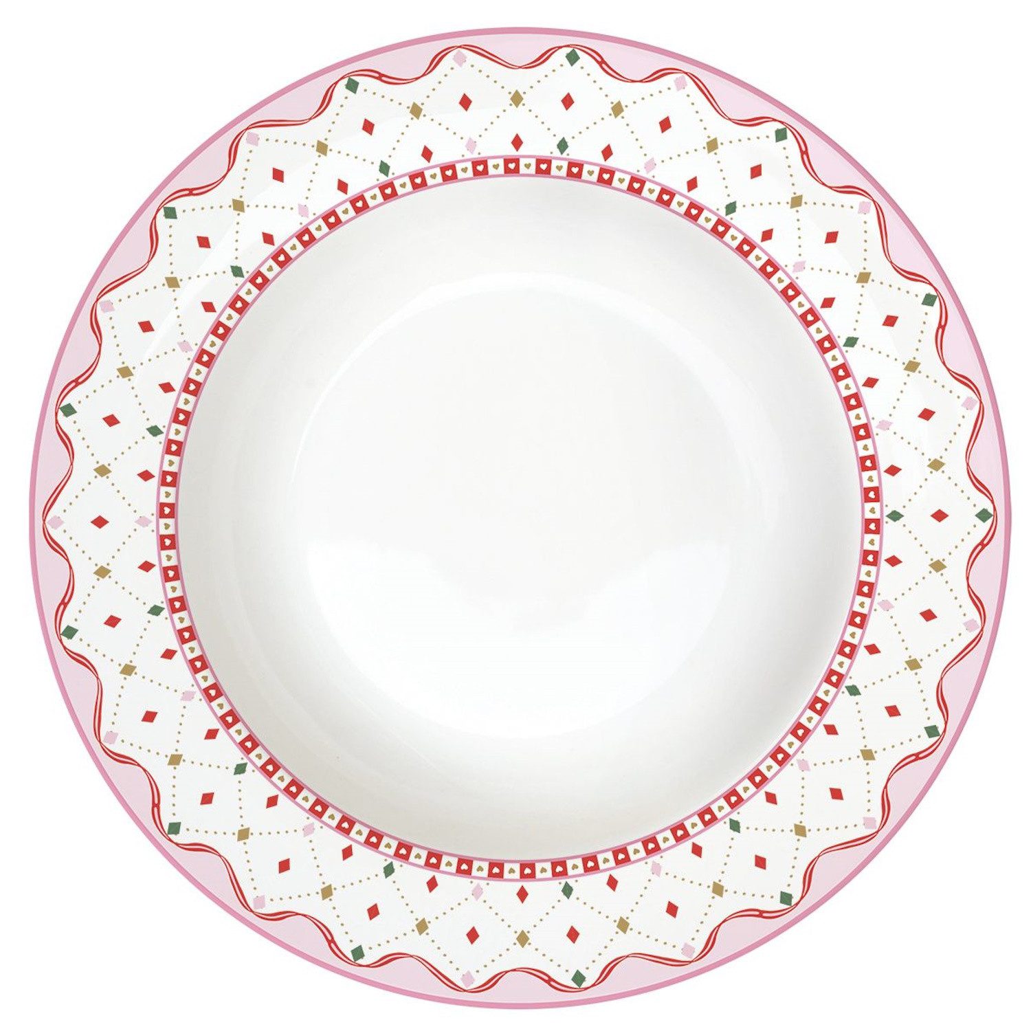 EasyLife Суповая тарелка Sweet Christmas, Spülmaschinengeeignet, Mehrfarbig, Motiv: Herzen