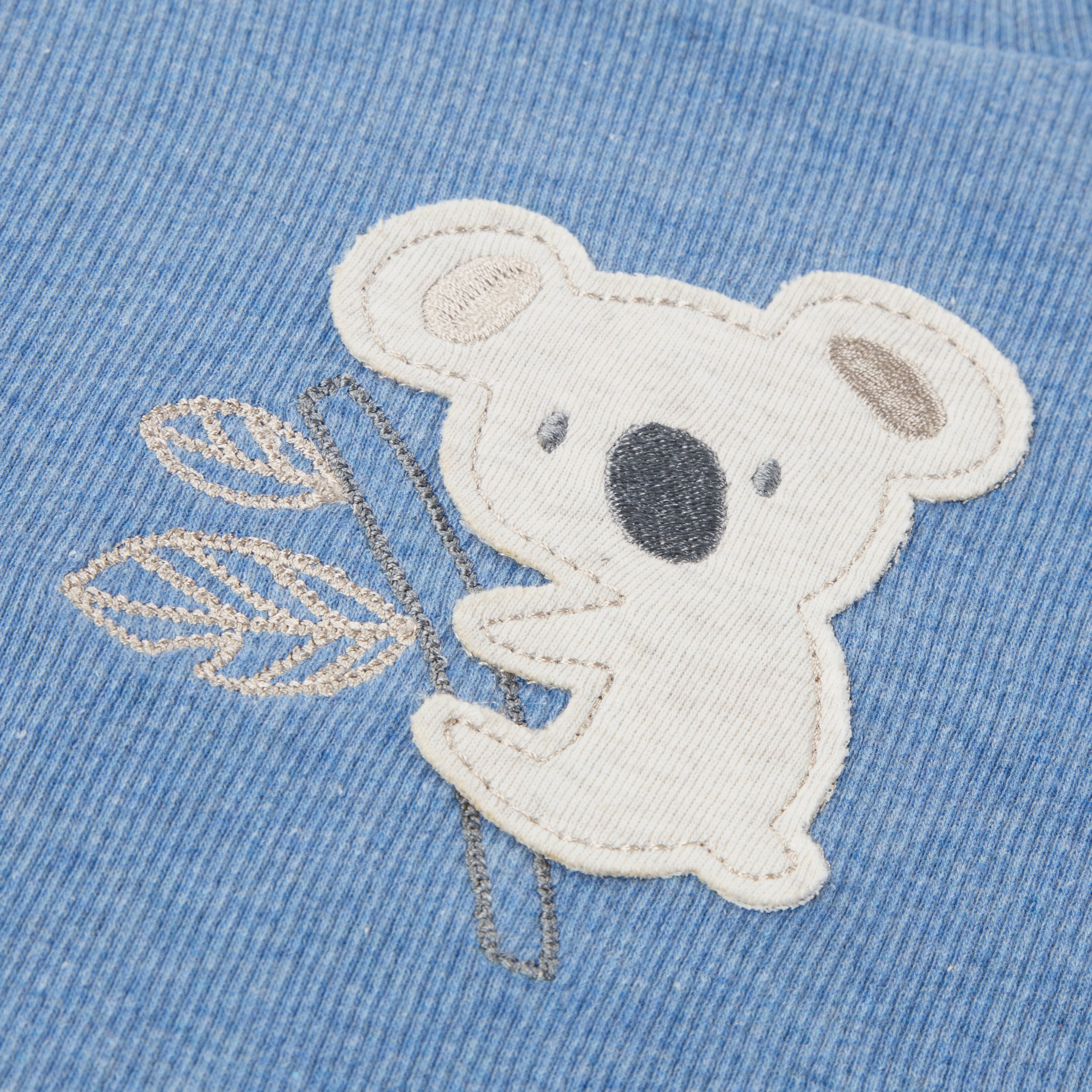 HUGGIES babywear Langarmshirt & Hose HUGB PANT SET + ATTACHMENT (Set, 3-tlg) mit Koala-Applikation und passendem Mützchen – Bild 4 von 4