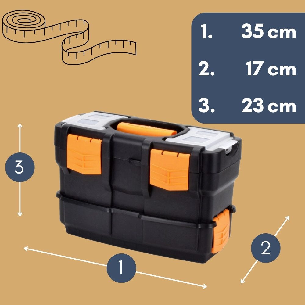 GarPet Werkzeugkoffer 2er Set Werkzeugkoffer leer doppelt 2in1 Werkzeugkasten Angel Box