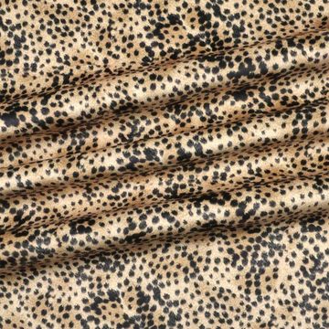 Stofferia Stoff Polsterstoff Samt-Digitaldruck Kleiner Gepard Hellbraun, Breite 140 cm, Meterware