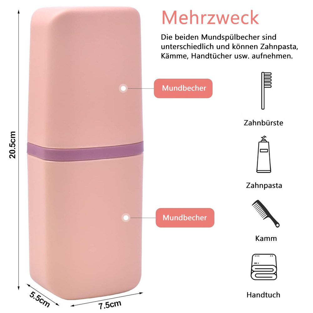 TUWENA Fangkorb 3 Stück Zahnbürsten Etui Reisen Zahnbürstenbox,Tragbare Zahnputzbecher