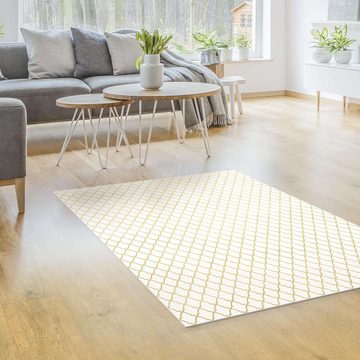 Teppich Vinyl Wohnzimmer Schlafzimmer Flur Küche Fliesen Orient, Bilderdepot24, rechteckig - beige glatt, nass wischbar (Küche, Tierhaare) - Saugroboter & Bodenheizung geeignet