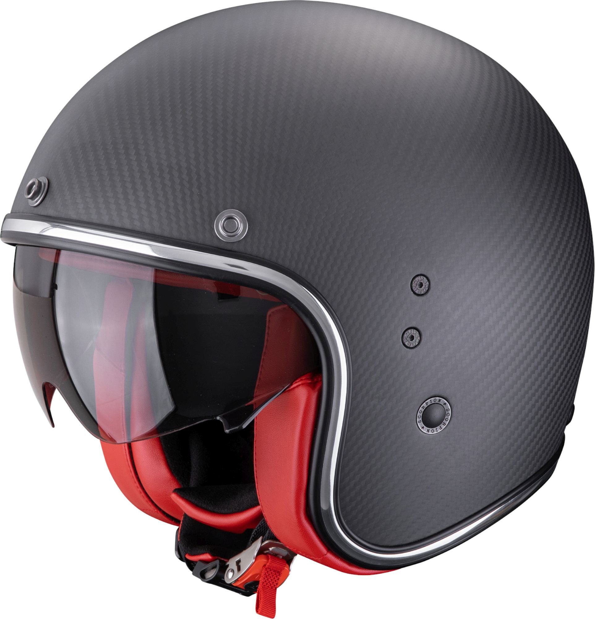 Scorpion Exo Motorradhelm Belfast Evo Carbon Jethelm, integriertes Sonnenvisier